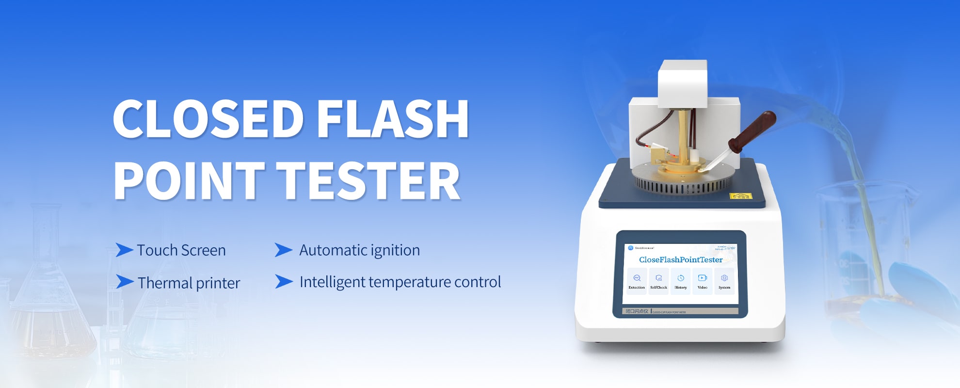 Closed cup flash point tester